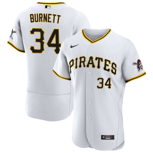 A.J. Burnett Pittsburgh Pirates Nike Home RetiredAuthentic Jersey - White